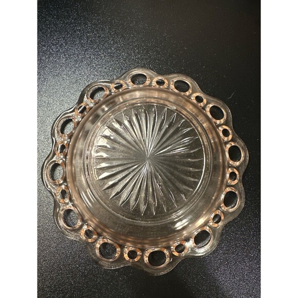 Pink Depression Glass Old Colony Lace Edge Bowl & Divided Plate Set - Picture 6 of 9